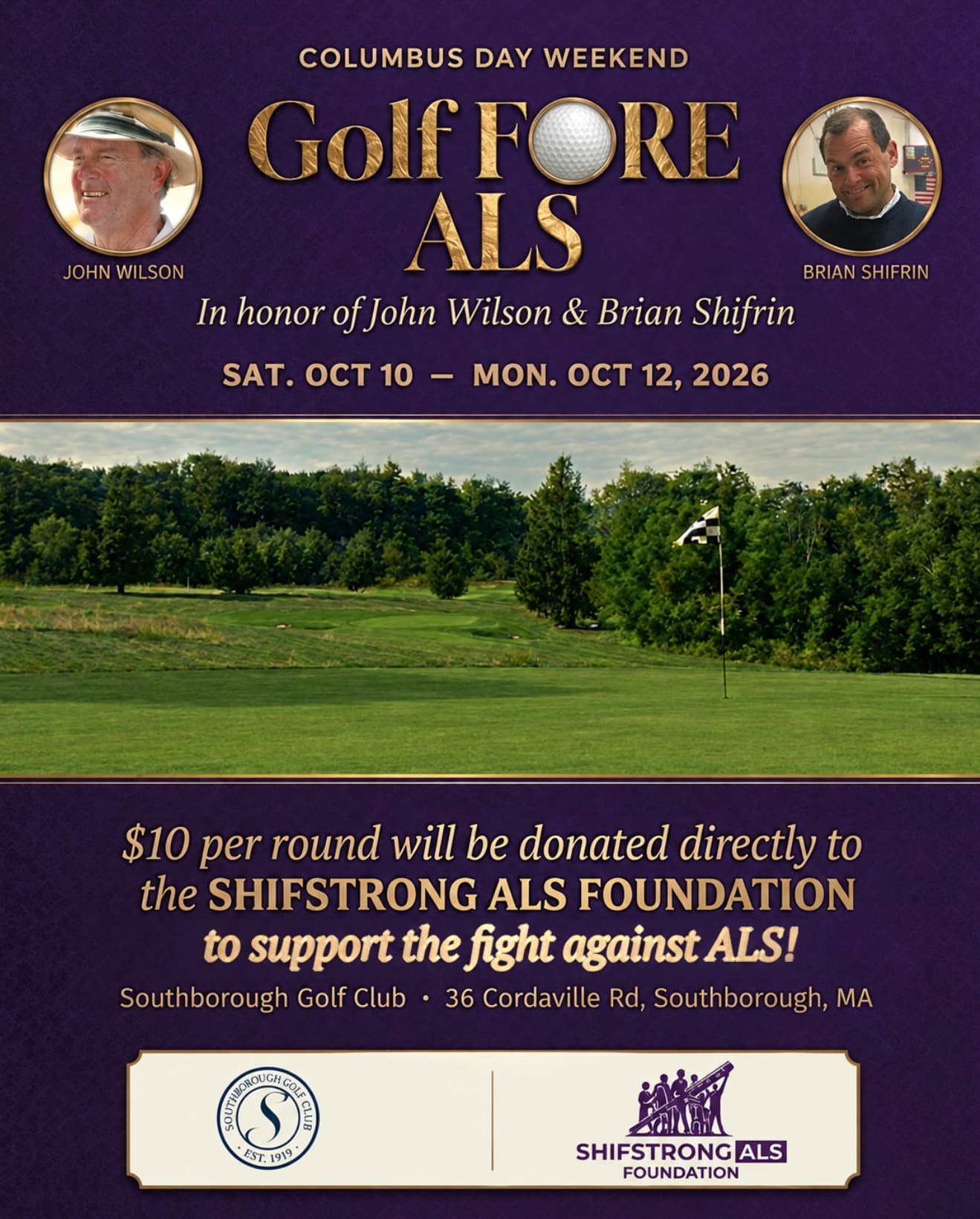 Columbus Day Weekend Golf FORE ALS @ Southborough Golf Club